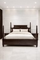 Solid Wood King Bed with Bedside Tables | Classic Wooden Bedroom Set