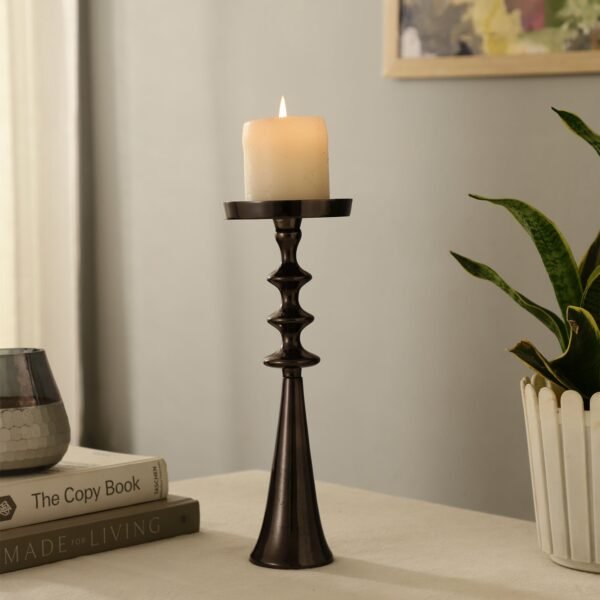 Altar Flame Black Silver Candle holder