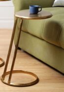 Slanted Nesting Tables by Décor de Maison in Raw Antique Gold Finish small size