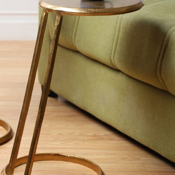 Slanted Nesting Tables by Décor de Maison in Raw Antique Gold Finish small size