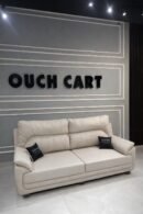 Leather 3 Seater Sofa in Cream Colour