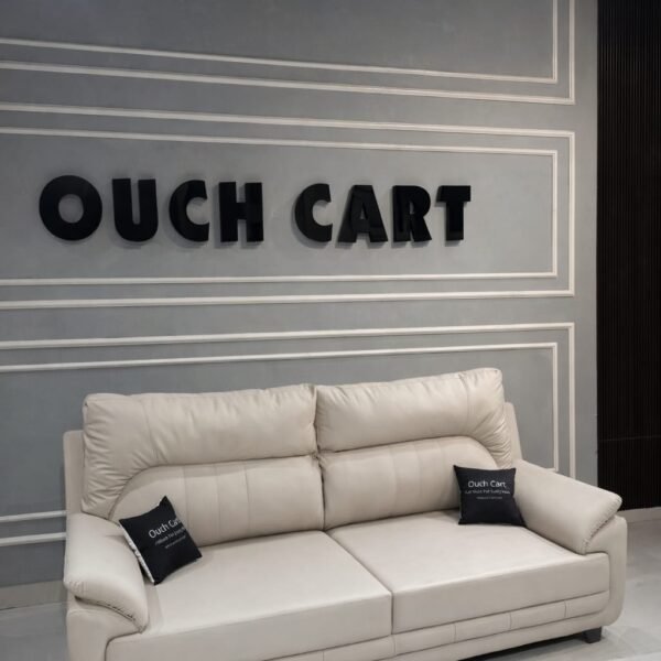 Leather 3 Seater Sofa in Cream Colour