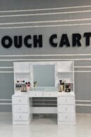 Luxury White Makeup Vanity Table with LED Mirror & Storage Drawers | Professional Dressing Unit