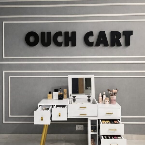 Valentina White Makeup Vanity Dressing Table with Mirror with Stool Vanity Desk, Makeup Vanity with Mirror, White Desk with Drawers, Makeup Vanity Desk, for Bedroom