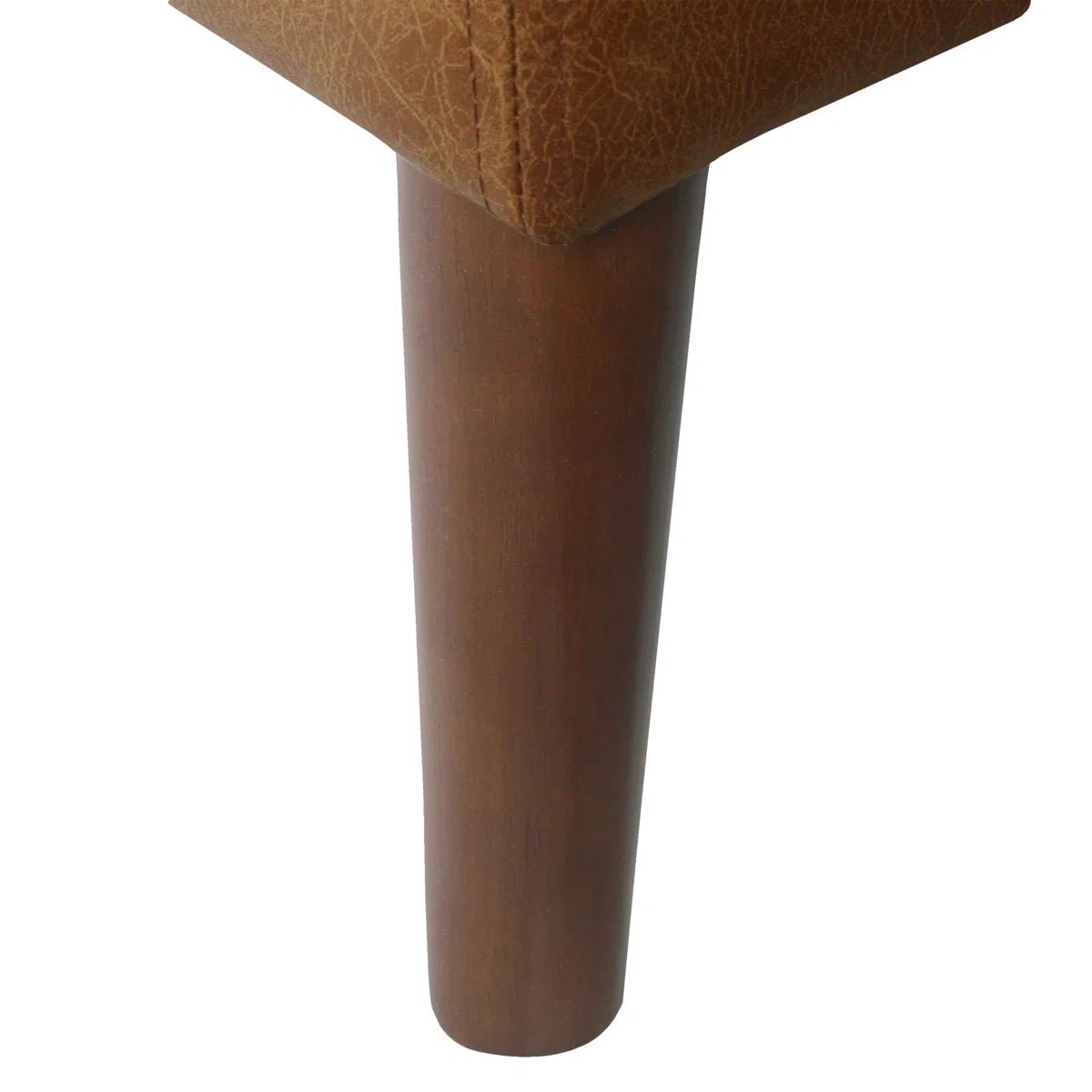 Coffee Table Ottoman Bench - Light Brown Faux Leather - Image 6