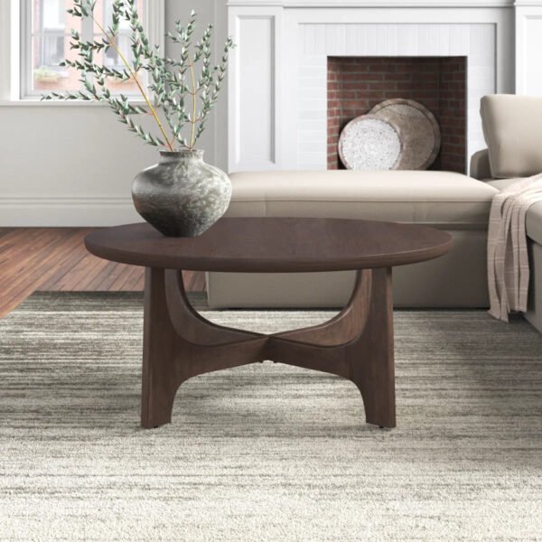 Modern Coffee Table with Flared Solid Wood Legs