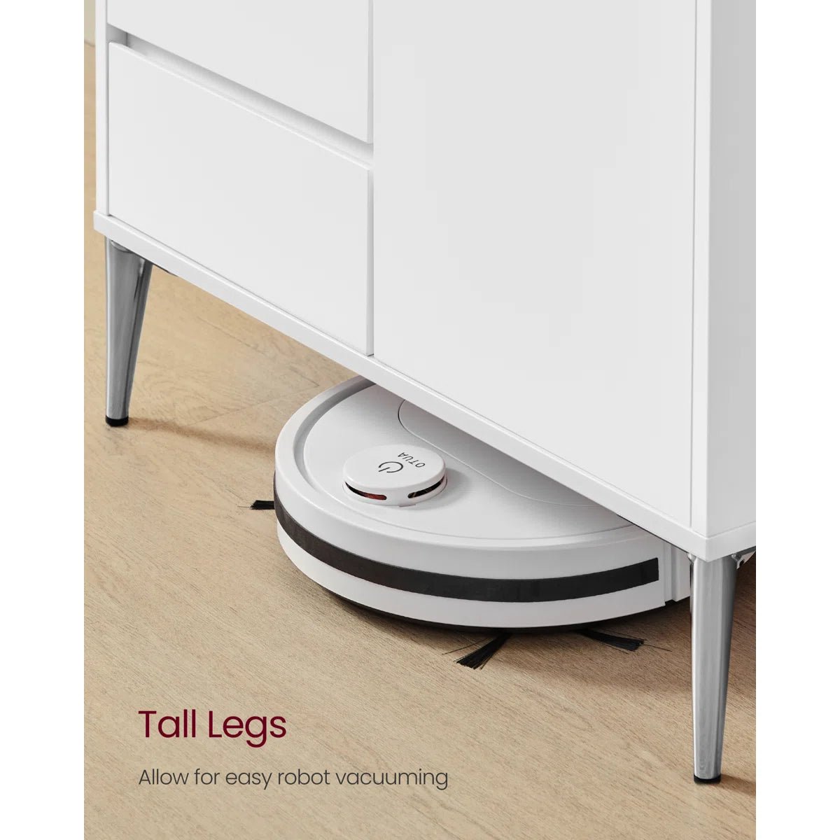 Modern White Accent Cabinet with 2 Doors, 2 Drawers & Adjustable Shelves - Image 5