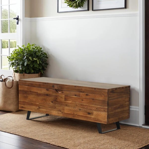 Solid Wood Storage Bench