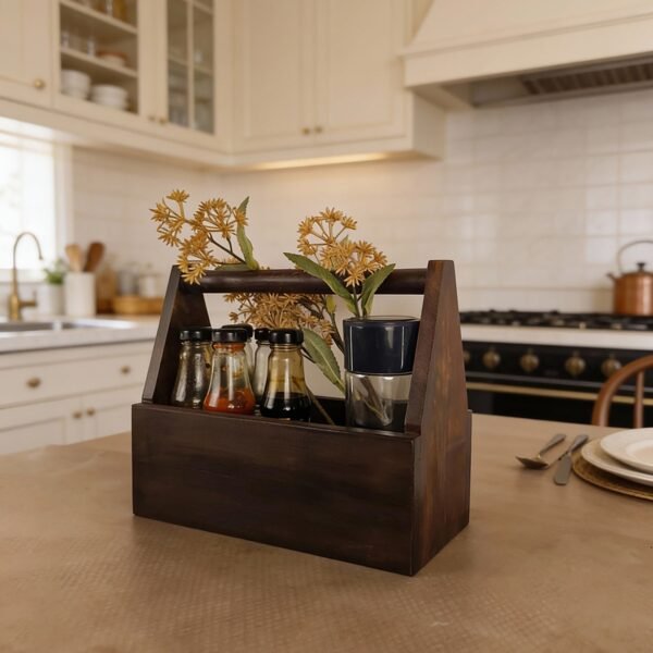 EMILY Wooden Bottle & Cutlery Holder