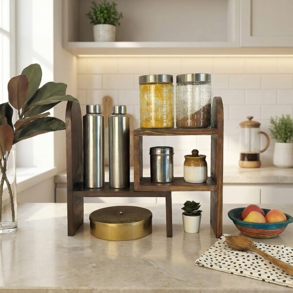 Helene Wooden Kitchen Countertop Organiser