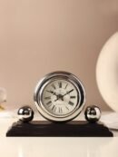 Orbitron table clock in silver