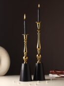 The Valora Candle Holders Gold Black Set