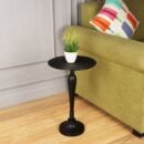 The Carla Side Table By Décor De Maison In Classical Design In Raw Black Finish