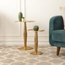 Radiant Gold Duo Side Tables Set