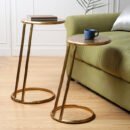 Slanted Nesting Tables by Décor de Maison in Raw Antique Gold Finish small size