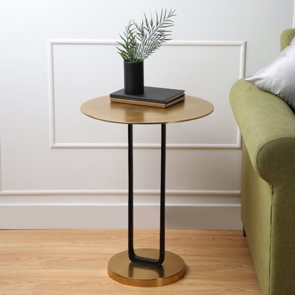 Irwin's Rectange Table by Décor de Maison in Gold top & base with Black Body