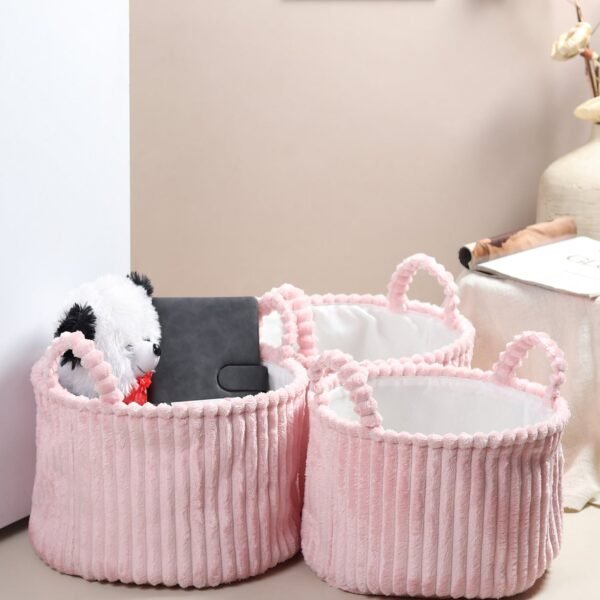Cloud weave cloth basket Blush Pink Set of 3