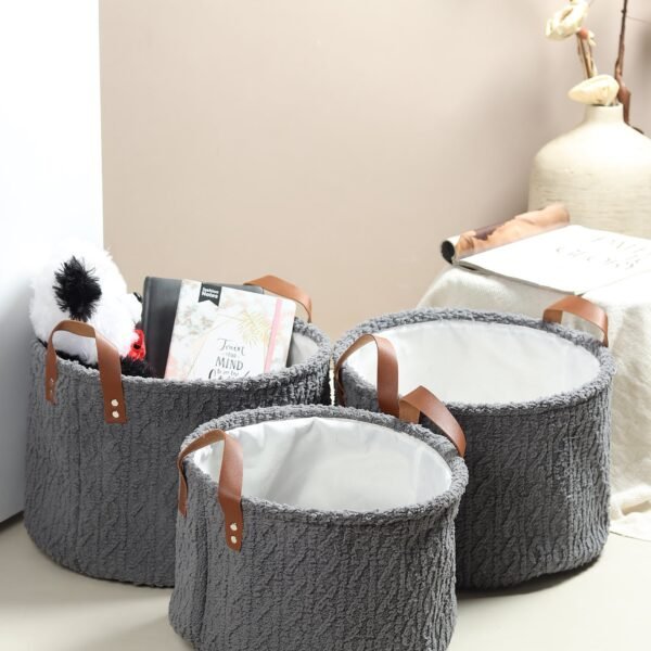 Leni Ash Grey Basket set of 3