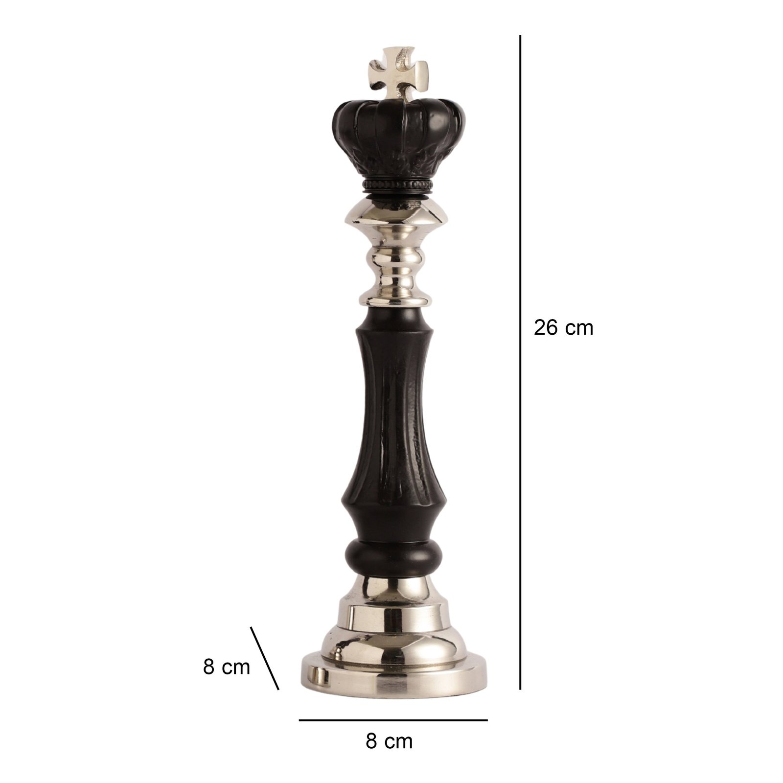 Victoris Silver Black Set of King and Queen Chess - Image 5