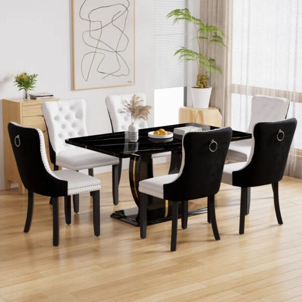 "Elegant 7-Piece Pedestal Dining Set: A Perfect Centerpiece for Gatherings"
