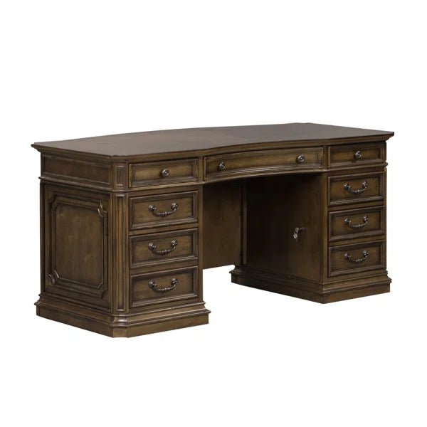 Ouch Cart Classic Executive Office Desk with Locking File Drawer - Image 3