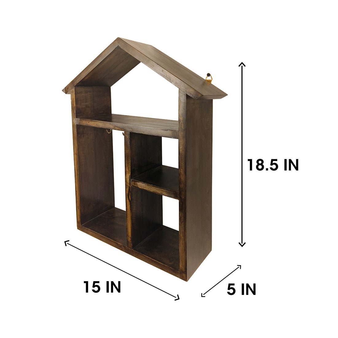 OCTAVIUS Wooden Wall Shelf Organiser with Key Holders - Image 10
