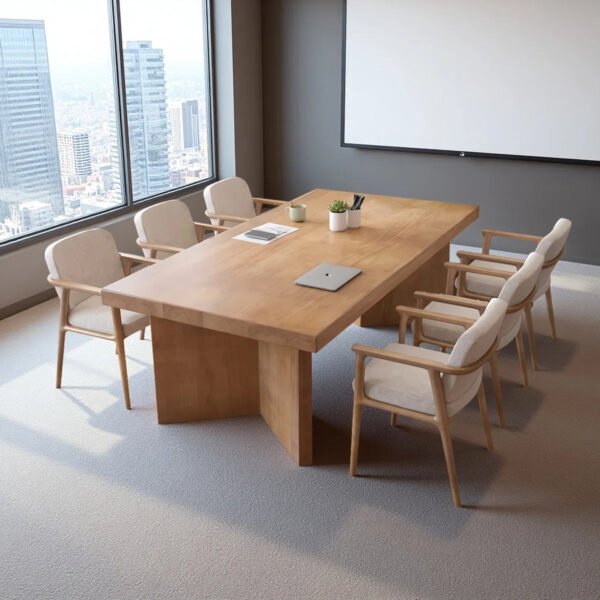 Simple Solid Wood Rectangular Conference Tables