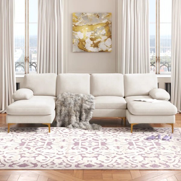 Glam Chenille Upholstered Modular Sectional Sofa