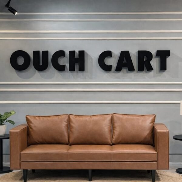 Ouch Cart 3 Seater Leatherette Sofa for Living Room – Modern Design